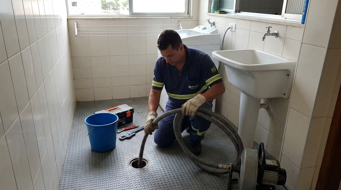 Desentupimento de ralo residencial em Maringá‑PR